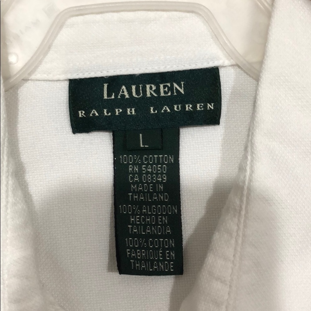 Ralph Lauren, white, woman button down shirt!